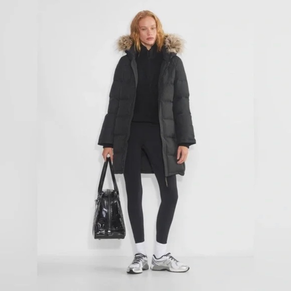 ARITZIA Golden The Powder Parka Mid-length Premium Down Coldstop Jacket Navy S - Picture 3 of 15